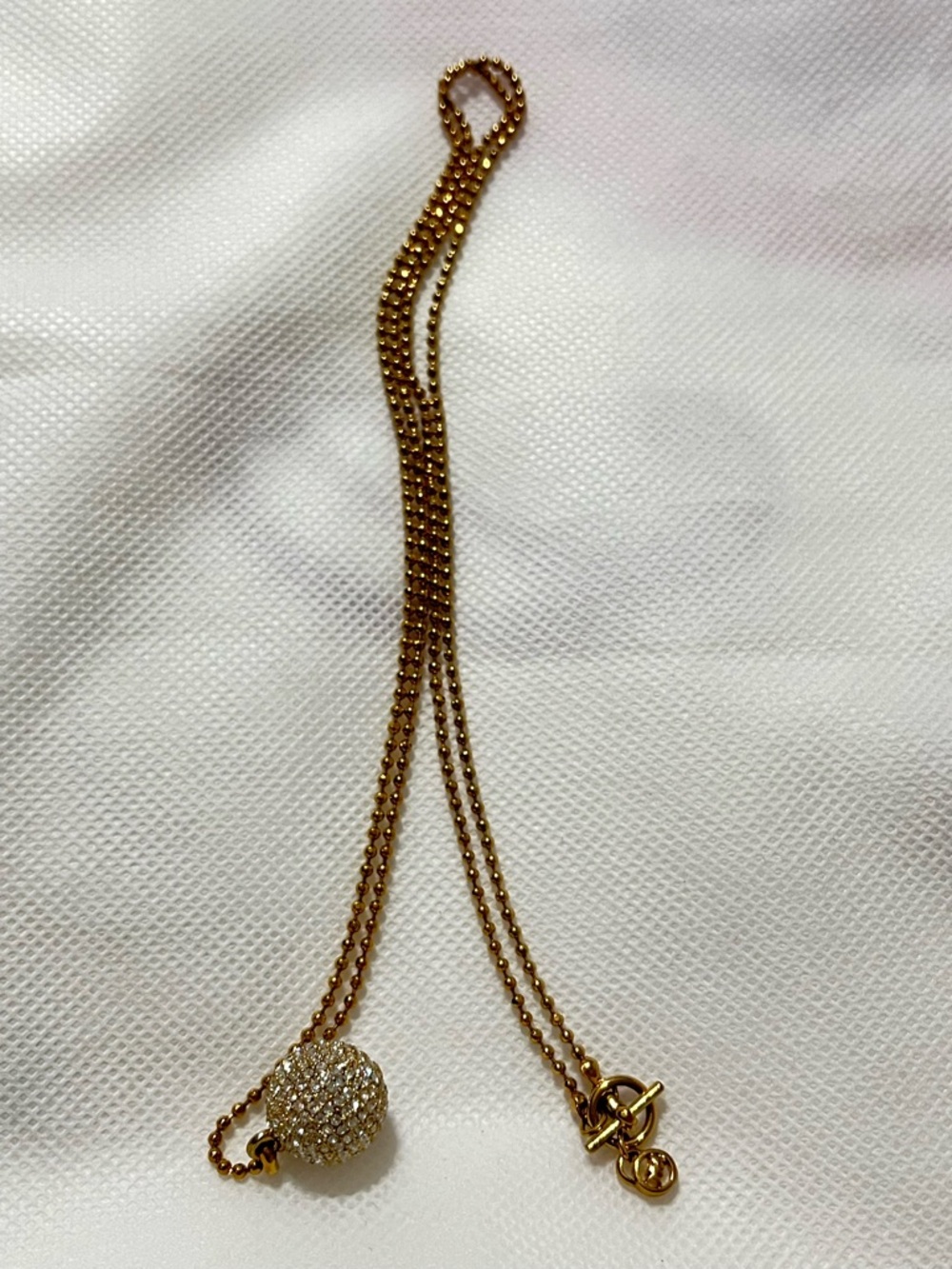 Michael Kors Gold Crystal Pavé Ball Pendant Necklace & Earrings - Picture 2 of 8